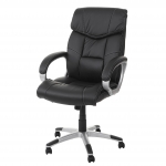 Poltrona sedia ufficio girevole regolabile HWC-A71 design moderno ecopelle nero
