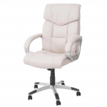 Poltrona sedia ufficio girevole regolabile HWC-A71 design moderno ecopelle avorio