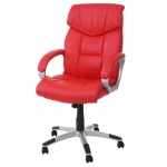 Poltrona sedia ufficio girevole regolabile HWC-A71 design moderno ecopelle rosso