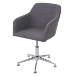 Design sedia Lounge HWC-A74 regolabile e girevole tessuto grigio