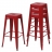 Set 4x sgabelli da bar HWC-A73 design moderno impilabile metallo rosso