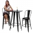 Set tavolo 2x sedie sgabelli bar design industriale HWC-A73 metallo nero