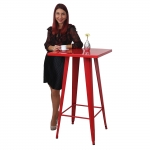 Tavolo tavolino bar quadrato design industriale HWC-A73 105x60x60cm metallo rosso
