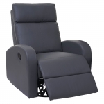Poltrona relax reclinabile girevole dondolo HWC-A54 premium ecopelle grigio