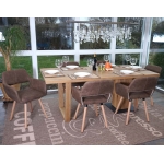Set 6x sedie sala da pranzo HWC-A50 II design retro legno tessuto marrone vintage