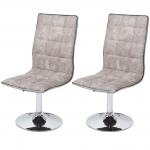 Set 2x sedie HWC-C41 design moderno tessuto sala pranzo grigio ghiaia