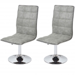 Set 2x sedie HWC-C41 design moderno tessuto sala pranzo grigio chiaro