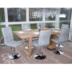 Set 6x sedie HWC-C41 design moderno tessuto sala pranzo grigio chiaro