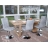 Set 6x sedie HWC-C41 design moderno tessuto sala pranzo grigio chiaro