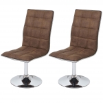 Set 2x sedie HWC-C41 design moderno tessuto sala pranzo marrone vintage