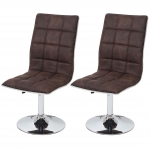 Set 2x sedie HWC-C41 design moderno tessuto sala pranzo marrone scuro vintage