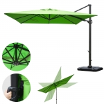 Ombrellone parasole HWC-A39 girevole 3x3m con base verde