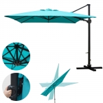 Ombrellone parasole HWC-A39 girevole 3x3m senza base azzurro