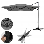 Ombrellone parasole HWC-A39 girevole 3x3m senza base antracite