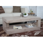 Tavolino salotto divano elegante HWC-A32 MDF 60x110x40cm colore rovere chiaro