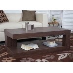 Tavolino salotto divano elegante HWC-A32 MDF 60x110x40cm colore rovere bruno
