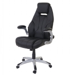 Poltrona sedia ufficio girevole regolabile HWC-A65 ecopelle design moderno nero