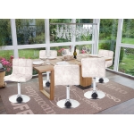 Set 6x sedie lounge Kavala tessuto 48x45x78cm grigio chiaro vintage