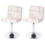 Set 2x sedie lounge Kavala tessuto 48x45x78cm grigio chiaro vintage