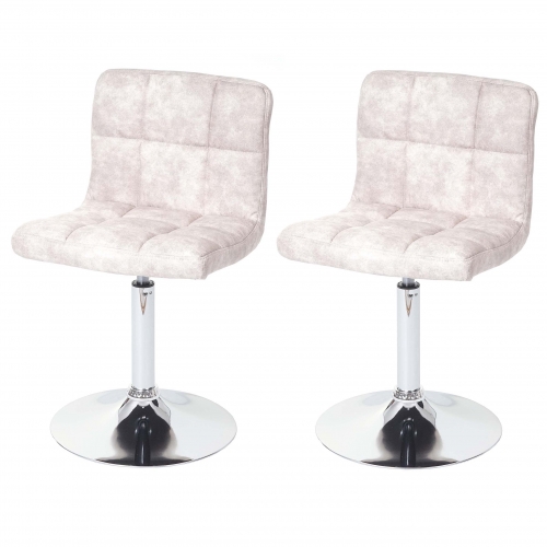 Set 2x sedie lounge Kavala tessuto 48x45x78cm grigio chiaro vintage