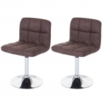Set 2x sedie lounge Kavala tessuto 48x45x78cm marrone scuro vintage