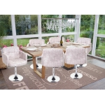 Set 6x sedie Lounge Orlando M10 cromo tessuto 55x60x80cm grigio