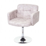 Design sedia Lounge Orlando M10 cromo tessuto 55x60x80cm grigio