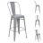 Set 4x sedie sgabelli da bar HWC-A73 design moderno metallo grigio