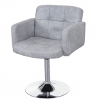 Design sedia Lounge Orlando M10 cromo tessuto 55x60x80cm grigio chiaro