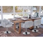 Set 6x sedie Lounge Orlando M10 cromo tessuto 55x60x80cm grigio chiaro