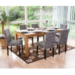 Set 6x sedie Littau tessuto soggiorno cucina sala da pranzo 43x56x90cm grigio con scritte piedi scuri
