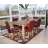 Set 6x sedie Littau ecopelle soggiorno cucina sala da pranzo 56x43x90cm rosso piedi chiari