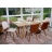 Set 6x sedie HWC-B16 design elegante legno curvo ecopelle avorio