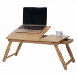Tavolino supporto per computer portatile HWC-B81 vassoio pieghevole legno bambu