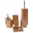 Set accessori da bagno HWC-A90 7 pezzi legno bambu e metallo