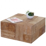Tavolino da salotto HWC-A15 legno di pino massello 60x60x30cm