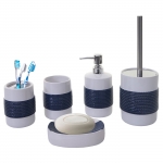 Set accessori da bagno HWC-C73 ceramica bianco blu