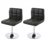 Set 2x sedie lounge Kavala ecopelle 49x45x80cm nero