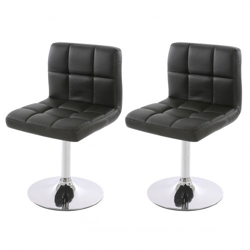 Set 2x sedie lounge girevole elegante imbottita Kavala ecopelle 49x45x80cm nero