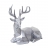 Decorazione soprammobile scultura cervo poliresina 30x33x15cm argento