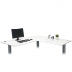 Piano tavolo angolare 90 per scrivania HWC-D40 HDF PVC ~ bianco