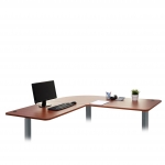 Piano tavolo angolare 90 per scrivania HWC-D40 HDF PVC ~ legno scuro