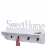 Guardaroba appendiabiti HWC-D41 Sweet Home 4 ganci 30x60x13cm ~ bianco