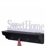 Guardaroba appendiabiti HWC-D41 Sweet Home 4 ganci 30x60x13cm ~ bianco nero