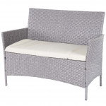 Serie Halden per l'esterno divano sofa 2 posti polyrattan grigio con cuscino avorio