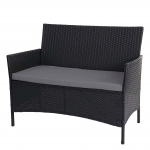 Serie Halden per l'esterno divano sofa 2 posti polyrattan nero con cuscino antracite