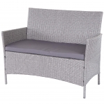 Serie Halden per l'esterno divano sofa 2 posti polyrattan grigio con cuscino antracite