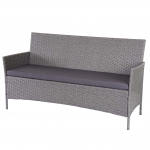 Serie Halden per l'esterno divano sofa 3 posti polyrattan grigio con cuscino antracite