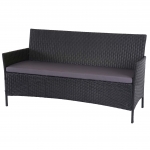 Serie Halden per l'esterno divano sofa 3 posti polyrattan antracite con cuscino antracite
