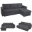 Divano letto divano angolare HWC-D92 tessuto grigio scuro
